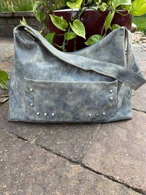 Marco Puggiano leather studded shoulder bag